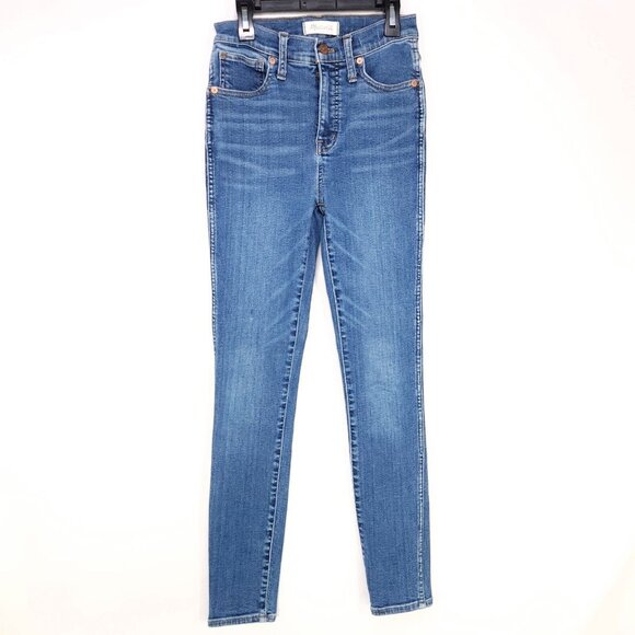 Madewell Denim - Madewell Skinny Jean 10"High Rise Size 25 Blue Faded Stretch Denim 27" Inseam